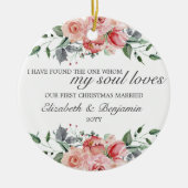 Foto voor eerste kerstfeest Christelijk Keramisch Ornament (Voorkant)