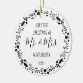 Foto voor eerste kerstfeest keramisch ornament (Links)