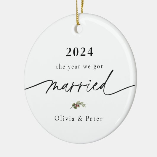 Foto voor eerste kerstfeest keramisch ornament (Links)