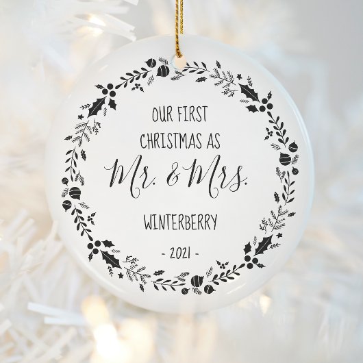 Foto voor eerste kerstfeest keramisch ornament