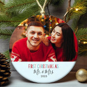 Foto voor eerste kerstfeest keramisch ornament