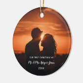 Foto voor eerste kerstfeest keramisch ornament (Links)