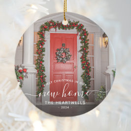 Foto voor eerste kerstkerst Nieuw-Home White scrip Keramisch Ornament