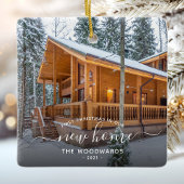 Foto voor eerste kerstkerst Nieuw-Home White scrip Keramisch Ornament