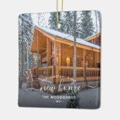 Foto voor eerste kerstkerst Nieuw-Home White scrip Keramisch Ornament (Links)