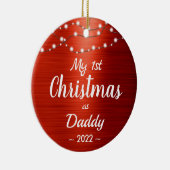 Foto voor eerste kerstmammie String Lights Keramisch Ornament (Rechts)