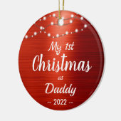 Foto voor eerste kerstmammie String Lights Keramisch Ornament (Links)