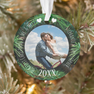 Foto voor eerste kerstmis als Mr & Mrs Pas getrouw Ornament