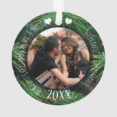 Foto voor eerste kerstmis als Mr & Mrs Pas getrouw Ornament (achterkant)