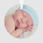 Foto voor eerste kerstmis: Blue Baby Boy Ornament (achterkant)