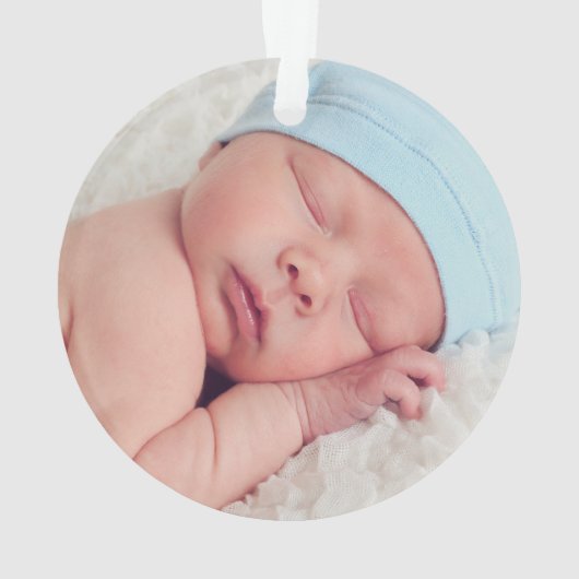 Foto voor eerste kerstmis: Blue Baby Boy Ornament (achterkant)