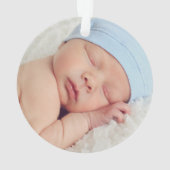 Foto voor eerste kerstmis: Blue Baby Boy Ornament (achterkant)