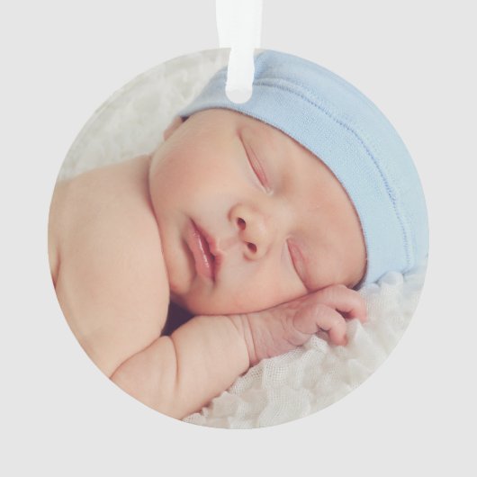 Foto voor eerste kerstmis: Blue Baby Boy Ornament (achterkant)