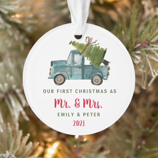 Foto voor eerste kerstmis | De heer Truck Ornament (Boom)