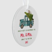 Foto voor eerste kerstmis | De heer Truck Ornament (voorkant)
