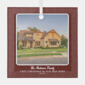Foto voor eerste kerstmis in New Home Glas Ornament (Voorkant)