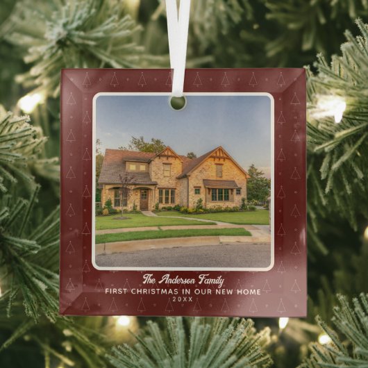 Foto voor eerste kerstmis in New Home Glas Ornament (Insitu)