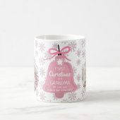 Foto voor eerste kerstmis: oma bell roze snowflake koffiemok (Center)
