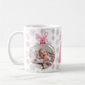 Foto voor eerste kerstmis: oma bell roze snowflake koffiemok (Links)