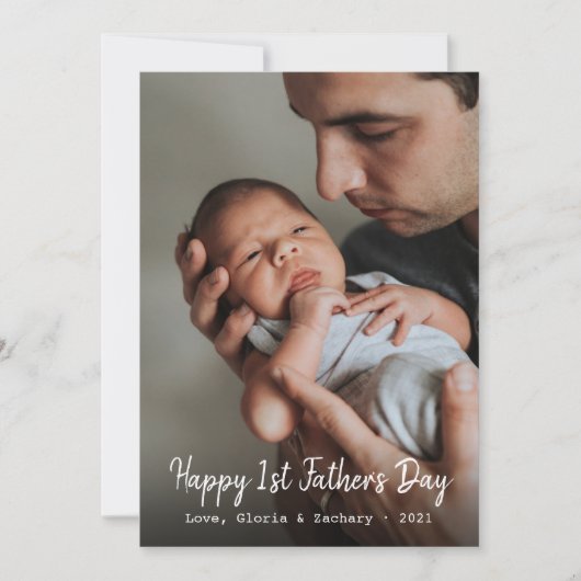 Foto voor eerste Vaderdag Feestdagenkaart (Voorkant)
