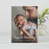 Foto voor eerste Vaderdag Feestdagenkaart (Staand voorkant)