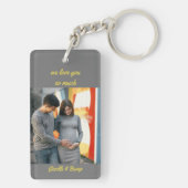 Foto voor eerste Vaderdag papa om grijs 2 te zijn Sleutelhanger (achterkant)