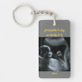 Foto voor eerste Vaderdag papa om grijs 2 te zijn Sleutelhanger (Voorkant)