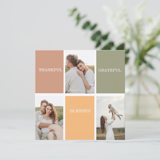 Foto voor familiekollage | Dankful Blessed Gratefu (Staand voorkant)