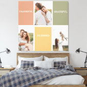 Foto voor familiekollage | Dankful Blessed Gratefu Canvas Afdruk (Insitu (Slaapkamer))