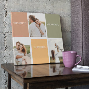 Foto voor familiekollage Dankful Blessed Gratefu Canvas Afdruk