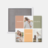 Foto voor familiekollage | Dankful Blessed Gratefu Magneet (Voorkant / Achterkant)