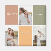 Foto voor familiekollage | Dankful Blessed Gratefu Magneet (Voorkant)