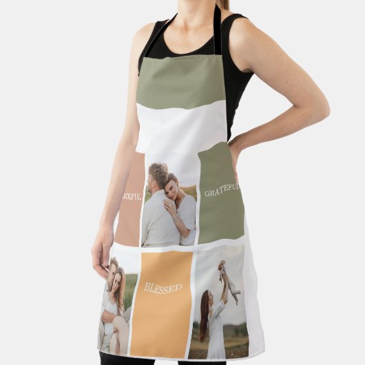 Foto voor familiekollage | Dankful Blessed Gratefu Schort (Insitu)