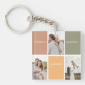 Foto voor familiekollage | Dankful Blessed Gratefu Sleutelhanger (voorkant)