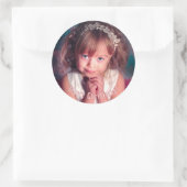 Foto voor kinderen, kerstmis ronde sticker (Tas)