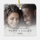 Foto voor onze eerste kerstparen keramisch ornament (Voorkant)