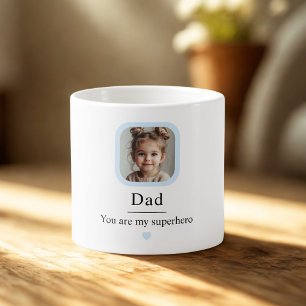 Foto voor papa   "Jij bent mijn superheld Espresso Kop