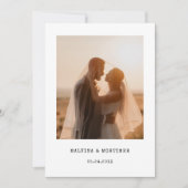  foto voor schrijfmachine Elopement Kaart (Voorkant)