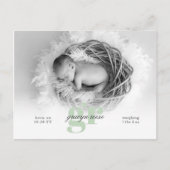 Foto voor script en monogram Baby Briefkaart (Voorkant)