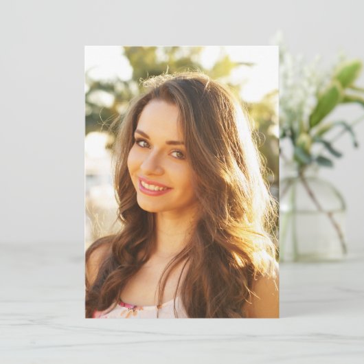 Foto voor Vellum Overlay Afstuderen Aankondiging (Staand voorkant)