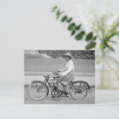 foto voor vrouwen op motorfietsen briefkaart (Staand voorkant)