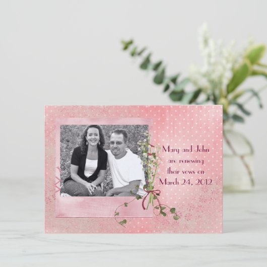 Foto Vow Renewal Invite Kaart (Staand voorkant)