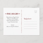 Foto Vrede Liefde Joy Chic Moderne Typografie Cust Feestdagenkaart (Achterkant)