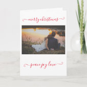 Foto Vrede Vreugde Liefde Vrolijke Kerstmis Kaart (Voorkant)