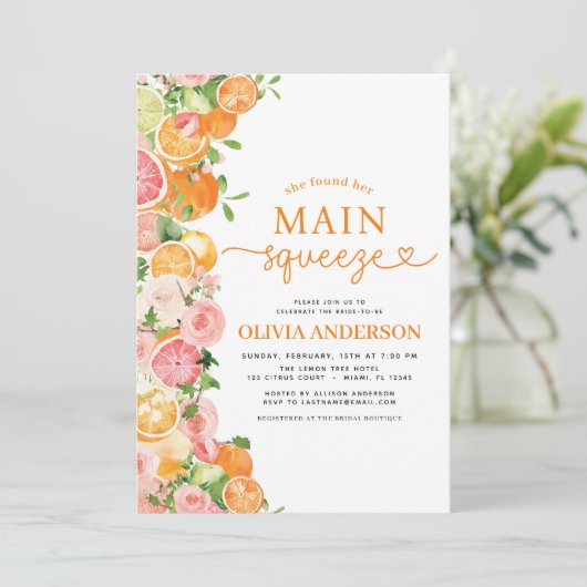 Foto Vrijgezellenfeest Citrus Main Squeeze Kaart (Staand voorkant)