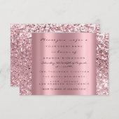 Foto Vrijgezellenfeest Roos Glitter Roze Afstudere Kaart (Voorkant / Achterkant)