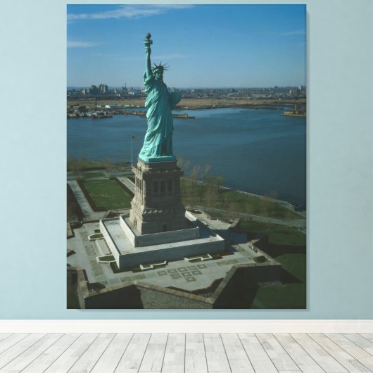 Foto Vrijheidsbeeld - 3 Canvas Afdruk (Insitu (Houten vloer))