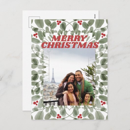  foto Vrolijk kerstgroen Briefkaart (Voorkant / Achterkant)