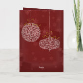 Foto Vrolijk Kerstmis Rode sterren Witte boom Feestdagen Kaart (Achterkant)