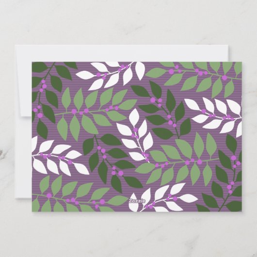 Foto Vrolijk kerstscript wit overlay paarse Feestdagenkaart (Achterkant)